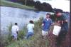 Student leaders (Aquatic Biology) collecting samples from school canal.